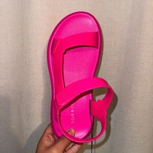 Torrid Pink Velcro Strap Rubber Sandal (WW) Size 8